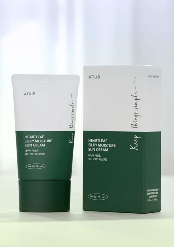 (Korean)Anua Heartleaf Silky Moisture Sun Cream 50ml SPF50+PA++++ 아누아 어성초 실키 모이스처 선크림 50ml SPF50+PA++++ - Image 3