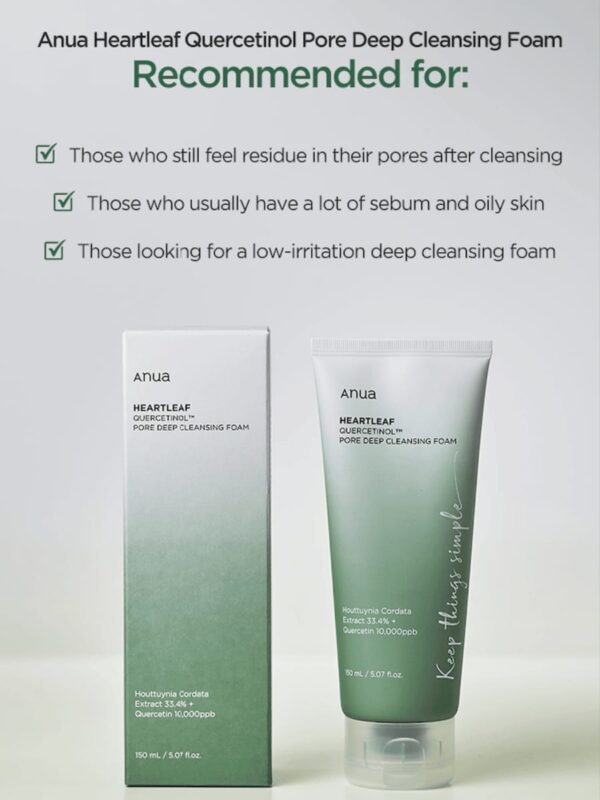 (Korean)Heartleaf Quercetinol, Pore Deep Cleansing Foam , 5.07 fl oz (150 ml) - Image 2