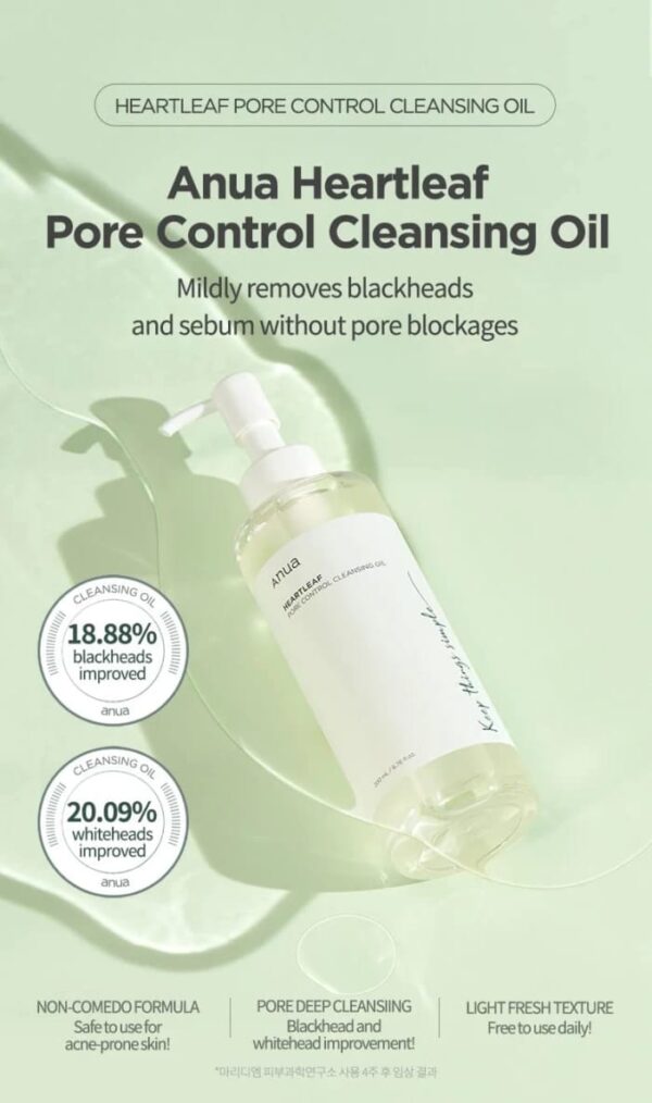 ANUA HEARTLEAF PORE CONTROL CLEANSING OIL 200ML - Image 4