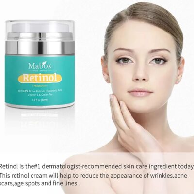 Mabox Moisturizer Cream for Face and Eye Area with 2.5% Active Retinol, Hyaluronic Acid, Vitamin E (1.7 Fl. Oz)