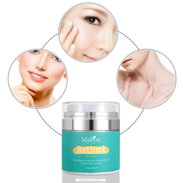 Mabox Moisturizer Cream for Face and Eye Area with 2.5% Active Retinol, Hyaluronic Acid, Vitamin E (1.7 Fl. Oz) - Image 9