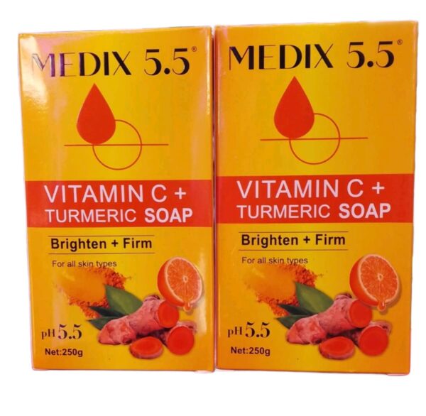 (New)MEDIX 5.5 VITAMIN C + TURMERIC SOAP Brighten + Firm PH5.5 (250g) - Image 3