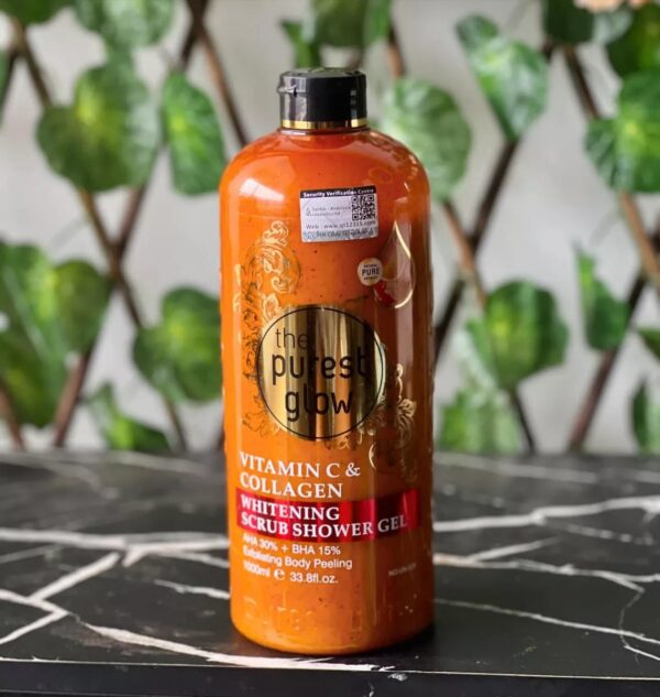 THE PUREST GLOW" Vitamin C & Collagen Whitening Exfoliating Shower Gel - Image 4