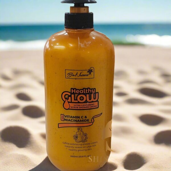 Healthy Glow Ultra Moisturizing Scrub Shower Cream with Niacinamide & Vitamin C 1000ml - Image 4