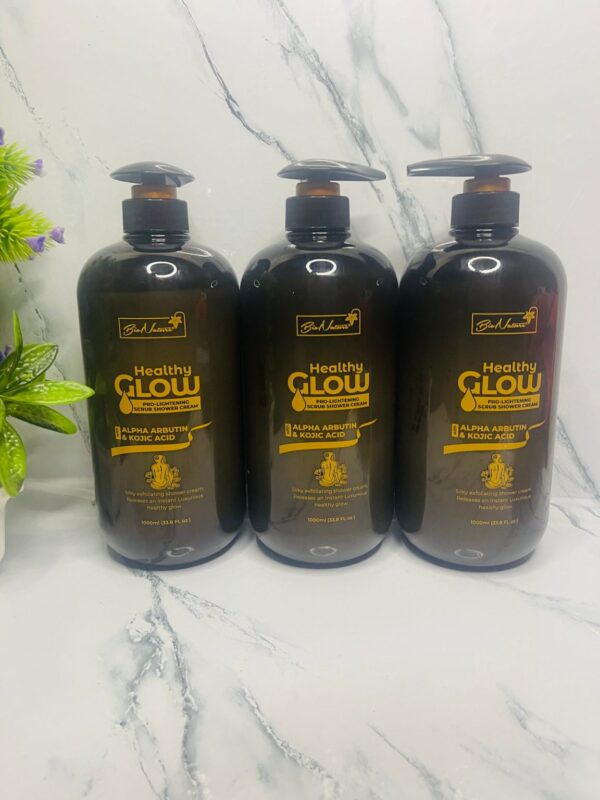 BIO NATURE HEALTHY GLOW PRO-LIGHTENING SCRUB SHOWER CREAM 1000ML - Image 4
