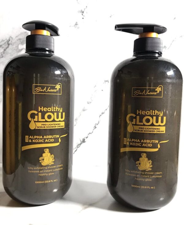 BIO NATURE HEALTHY GLOW PRO-LIGHTENING SCRUB SHOWER CREAM 1000ML - Image 3