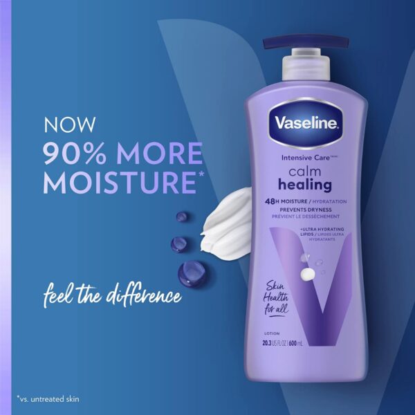 (Original new)Vaseline Intensive Care Calm Healing Body Lotion 4 ct for Dry Skin with Ultra-Hydrating Lipids for Heal and Restore 20.3 oz - Image 3