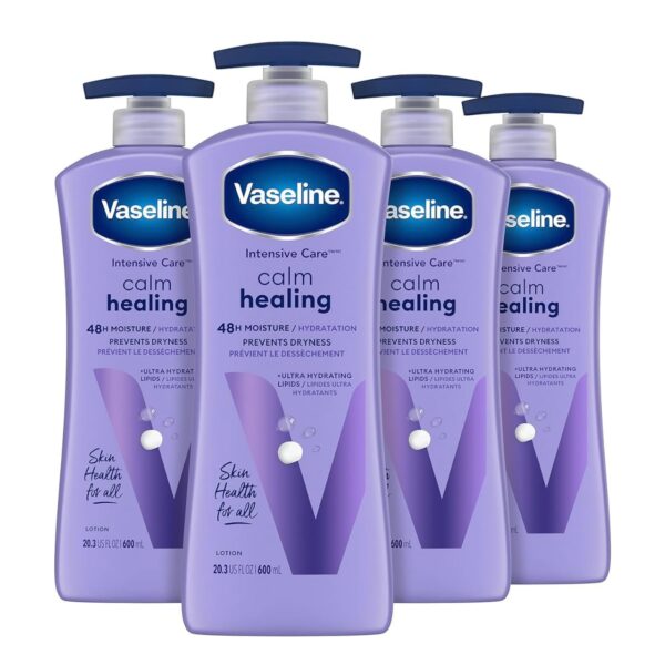 (Original new)Vaseline Intensive Care Calm Healing Body Lotion 4 ct for Dry Skin with Ultra-Hydrating Lipids for Heal and Restore 20.3 oz - Image 5