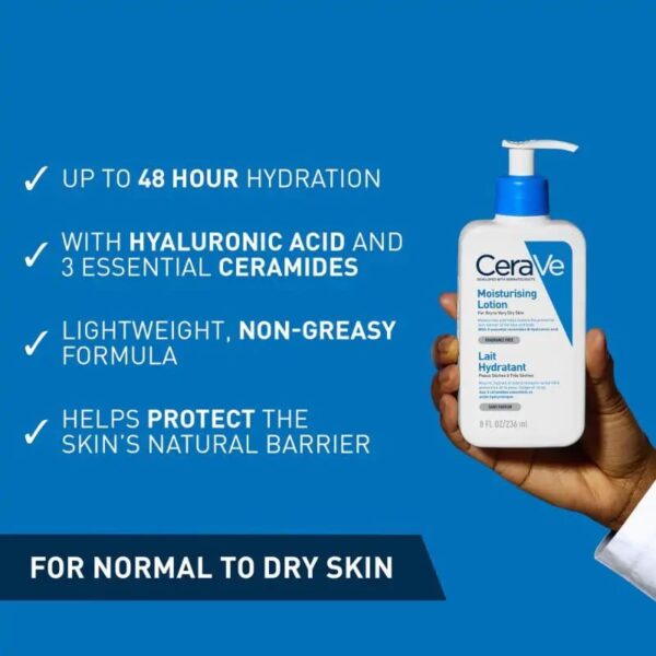 (New original)Cerave Daily Moisturizing Lotion With Hyaluronic Acid-236ML - Image 5