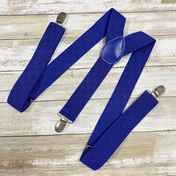 Men's Royal Blue Wide 1.5 Inch Suspender - Image 3