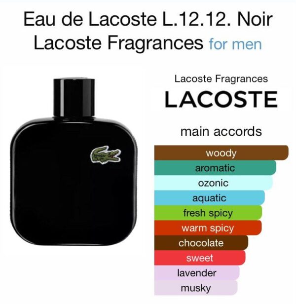 Lacoste Black Noir For Men EDT 100Ml - Image 3
