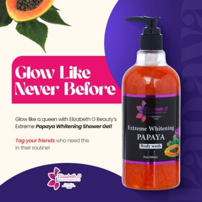 Elizabeth O BEAUTY ESSENTIAL Cosmetics USA Extreme Whitening PAPAYA Body wash (500ml)