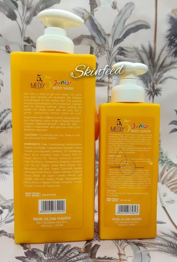 Medix5 Junior Sweet Almond + Tumeric Glow Kids &Teens Moisturizing Lotion & Gel - Image 3