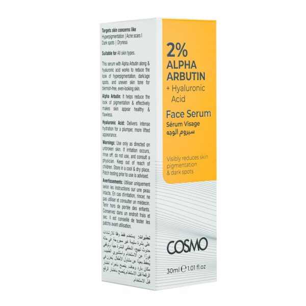 (Original)Cosmo 2% Alpha Arbutin + Hyaluronic Acid Serum 30ml - Image 4