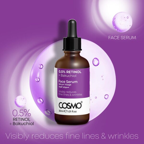 (Original)COSMO DESIGNS 0.5% Retinol + Bakuchiol Visibly  Face Serum 30ml