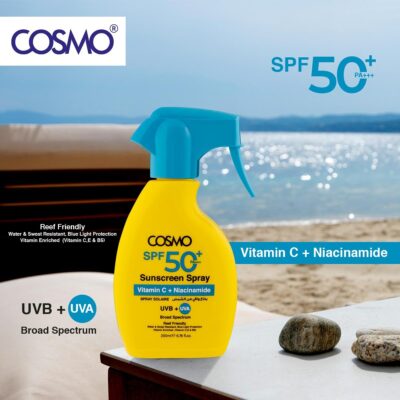 (Original)COSMO DESIGNS Sun Screen Spray SPF 50 + Plus, Vitamin C + Niacinamide,UVA/UVB Broad Spectrum
