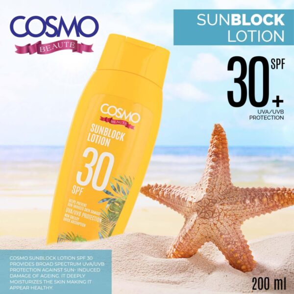 (Original)COSMO DESIGNS Cosmo Beaute Sun Block Lotion SPF 30(200ml) - Image 3