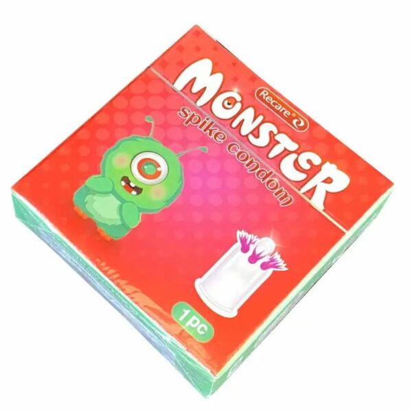 Condom with antennae Recare Monster Raspberry Zee 1pc (spikes) - Image 2