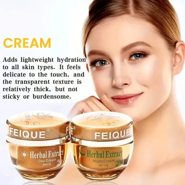 Original FEIQUE Herbal Extract Whitening Anti Freckle Cream 2 in 1 Set - Image 6